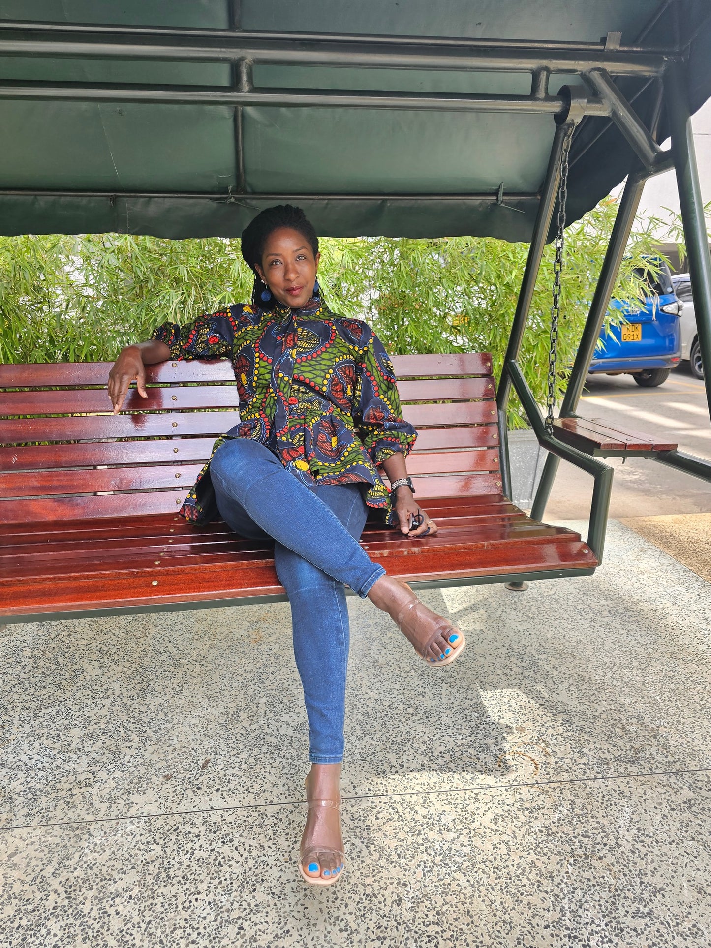 Tina African Print Peplum Top