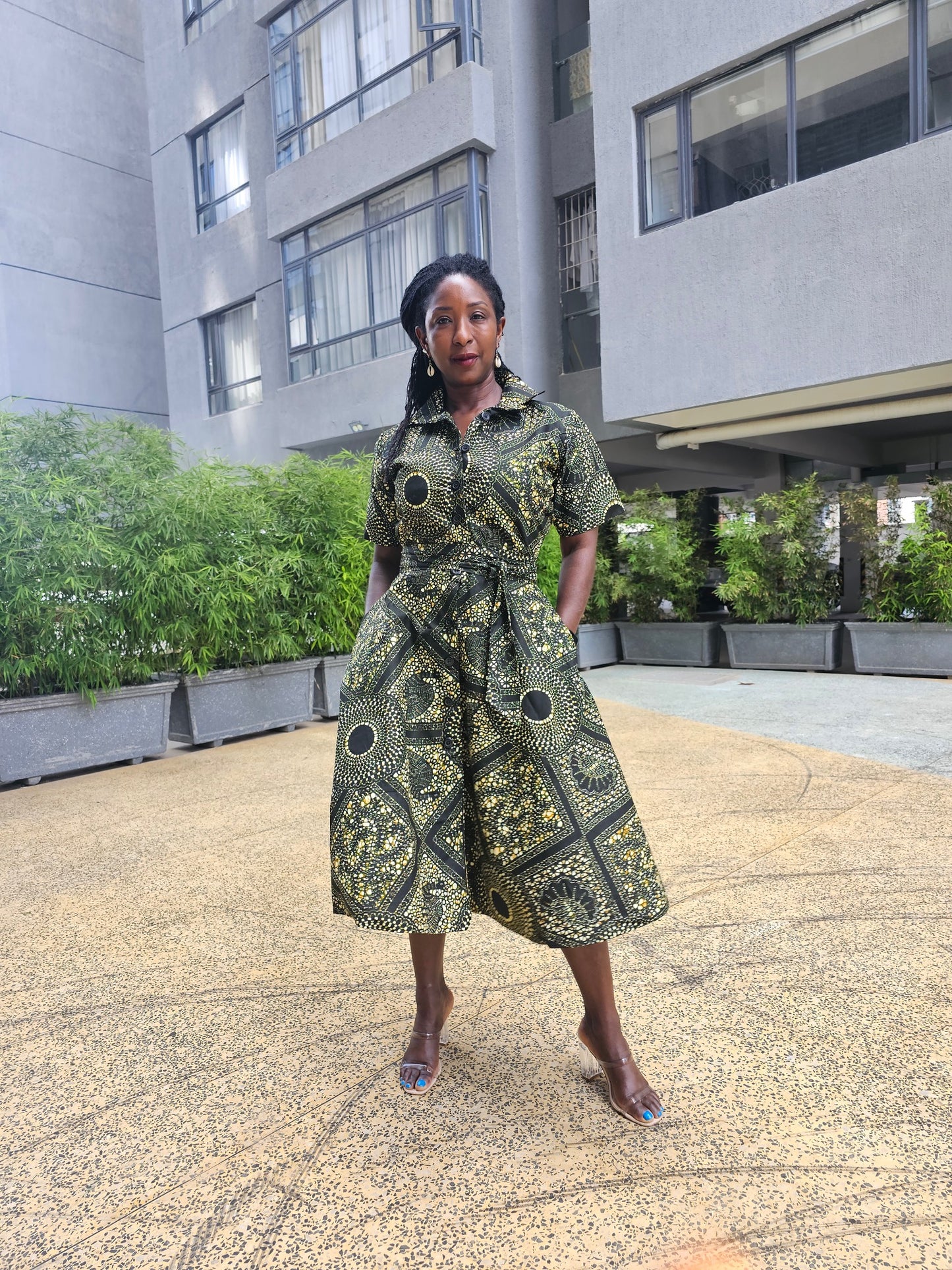Folasade African Print MIDI Shirt Dress