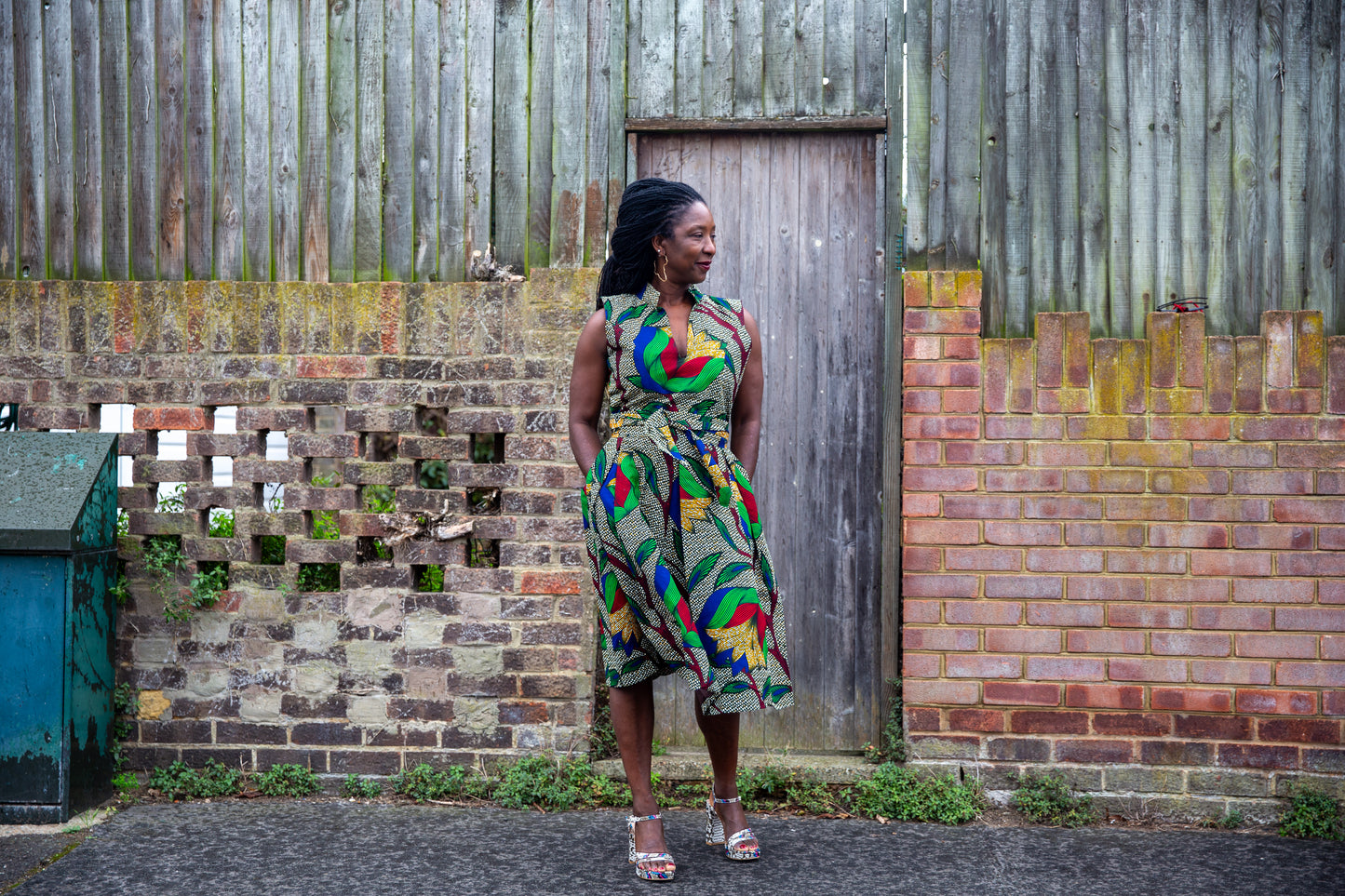 Sabrina African Print Midi Sleeveless Dress