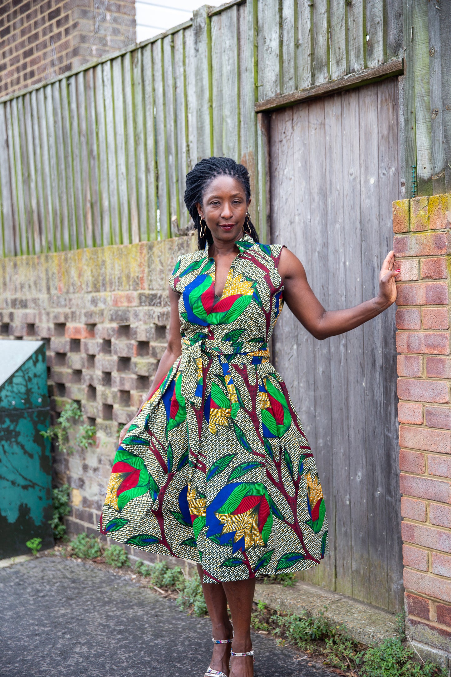 Sabrina African Print Midi Sleeveless Dress