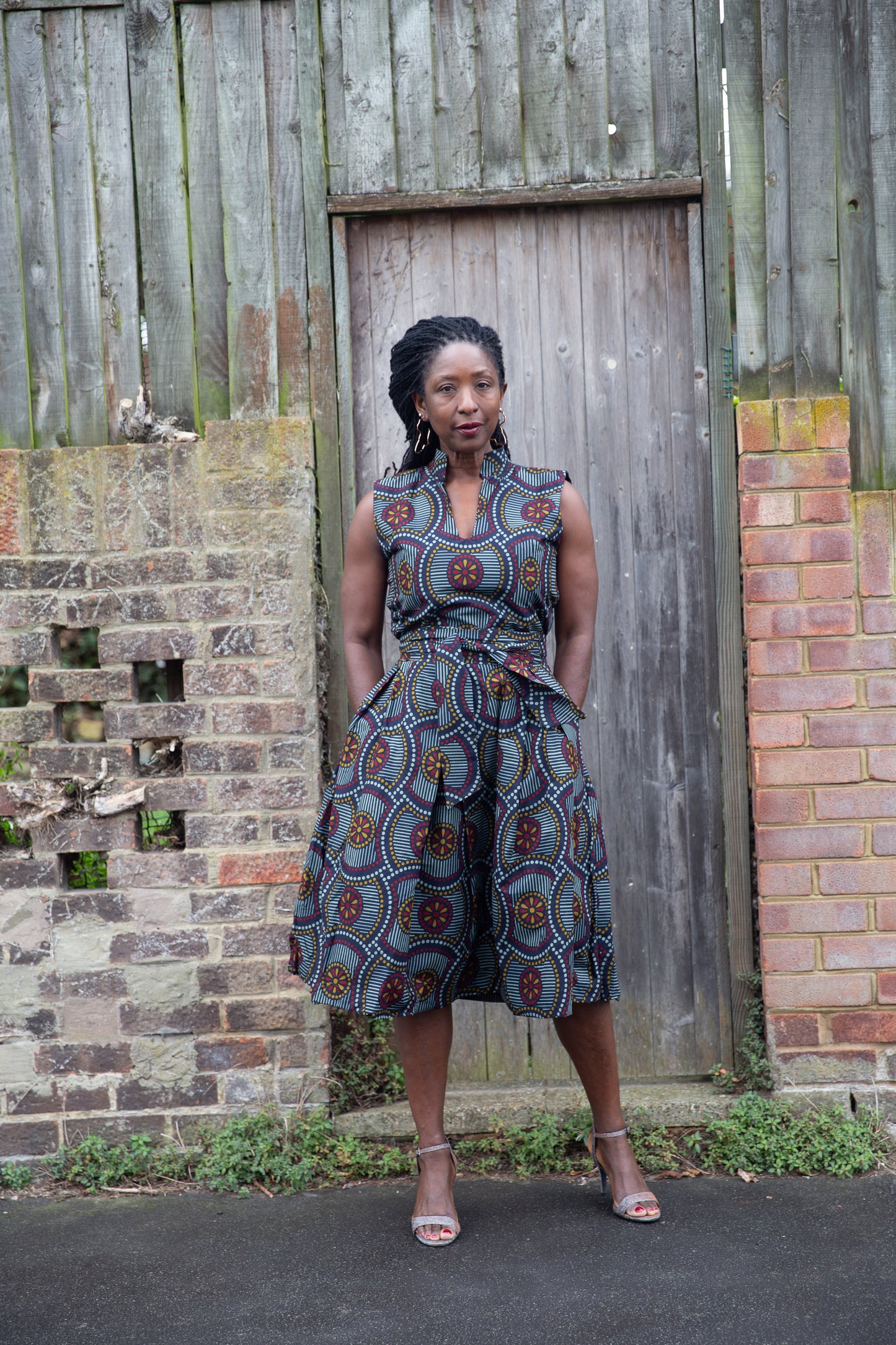 Bree African Print Midi Sleeveless Dress