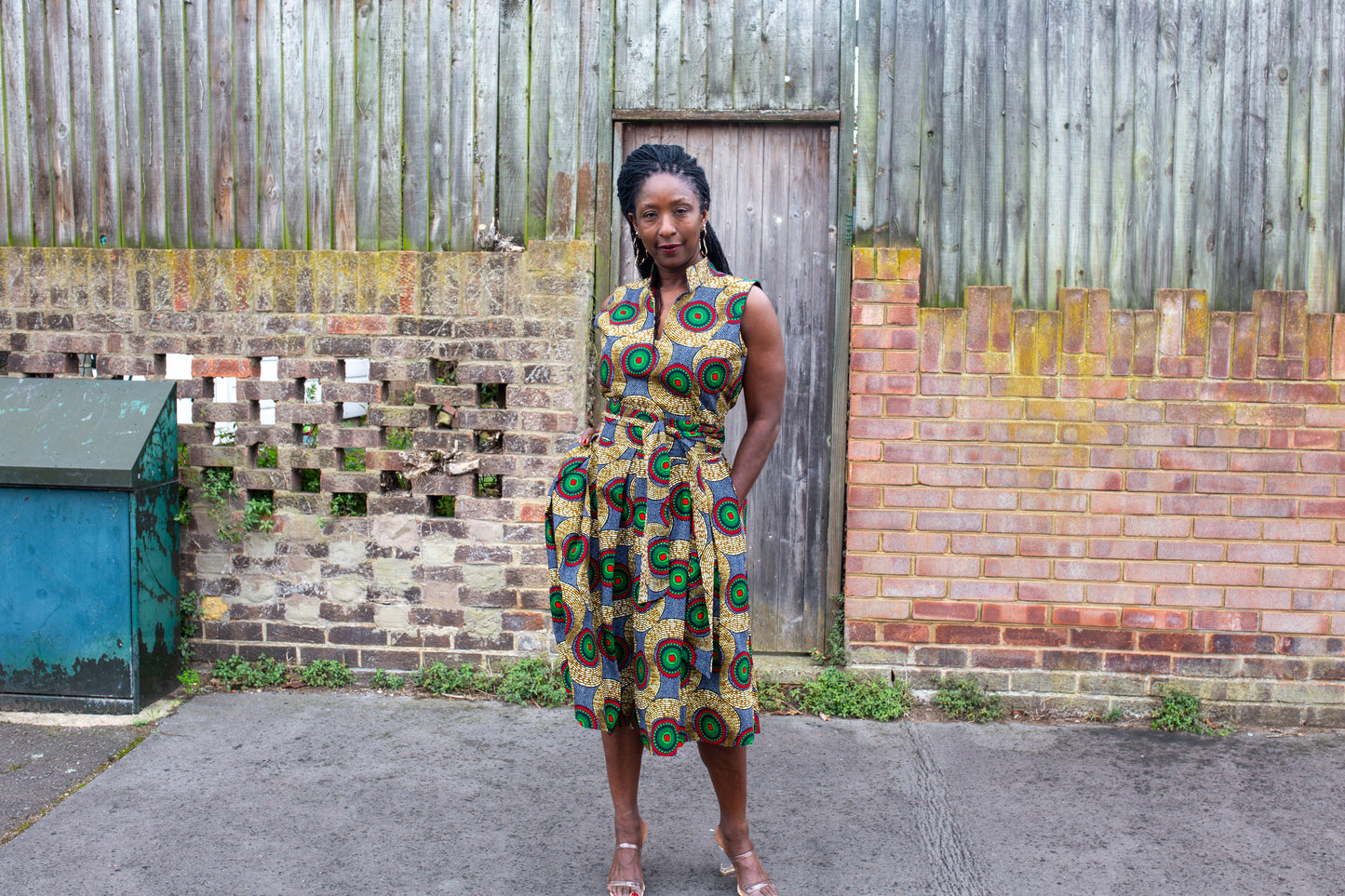 Rufina African Print Midi Sleeveless Dress