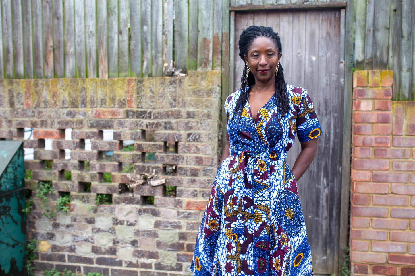 Ashanti African Print Midi Wrap Dress