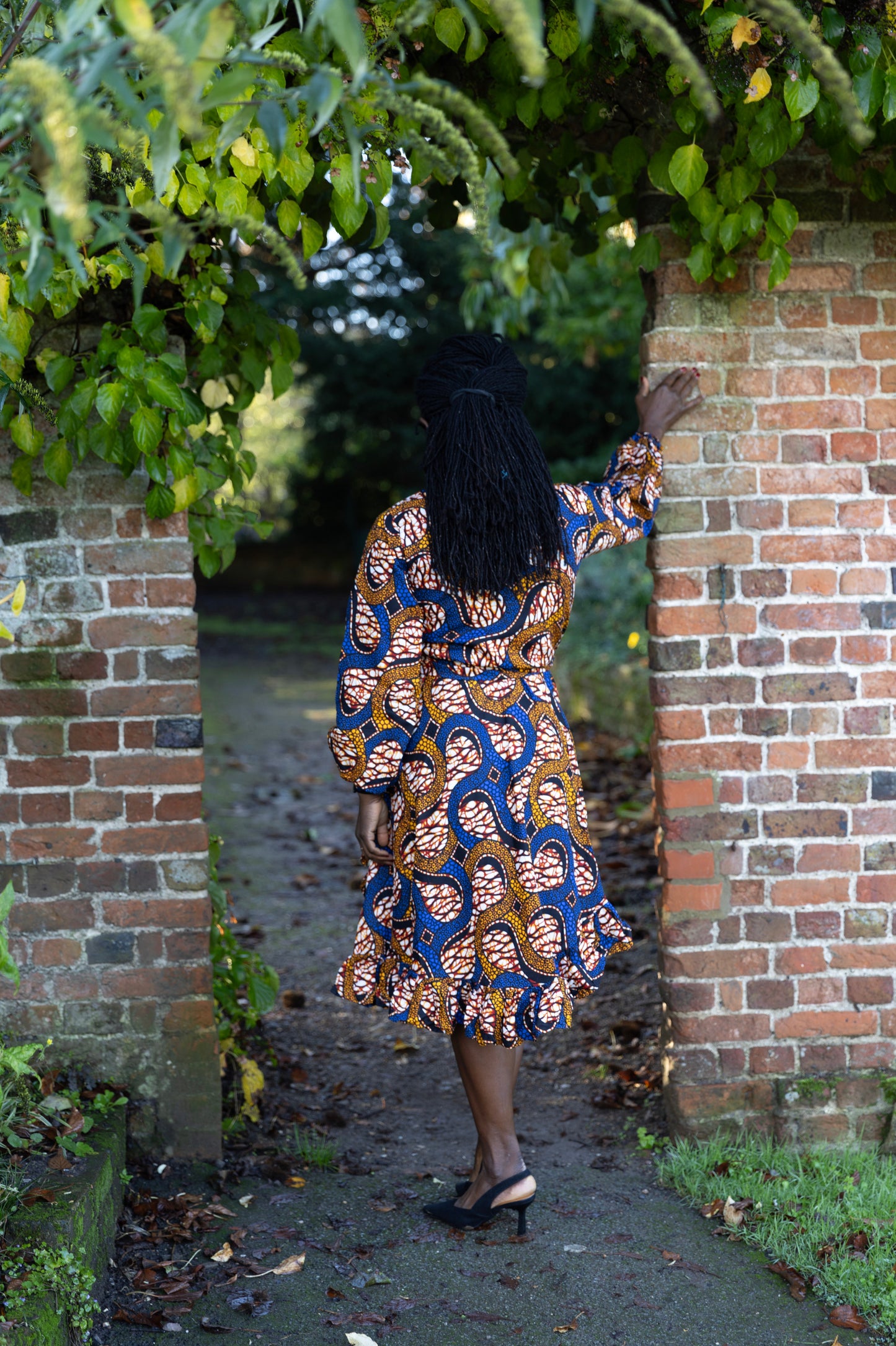 Mide African Print Midi Wrap Dress