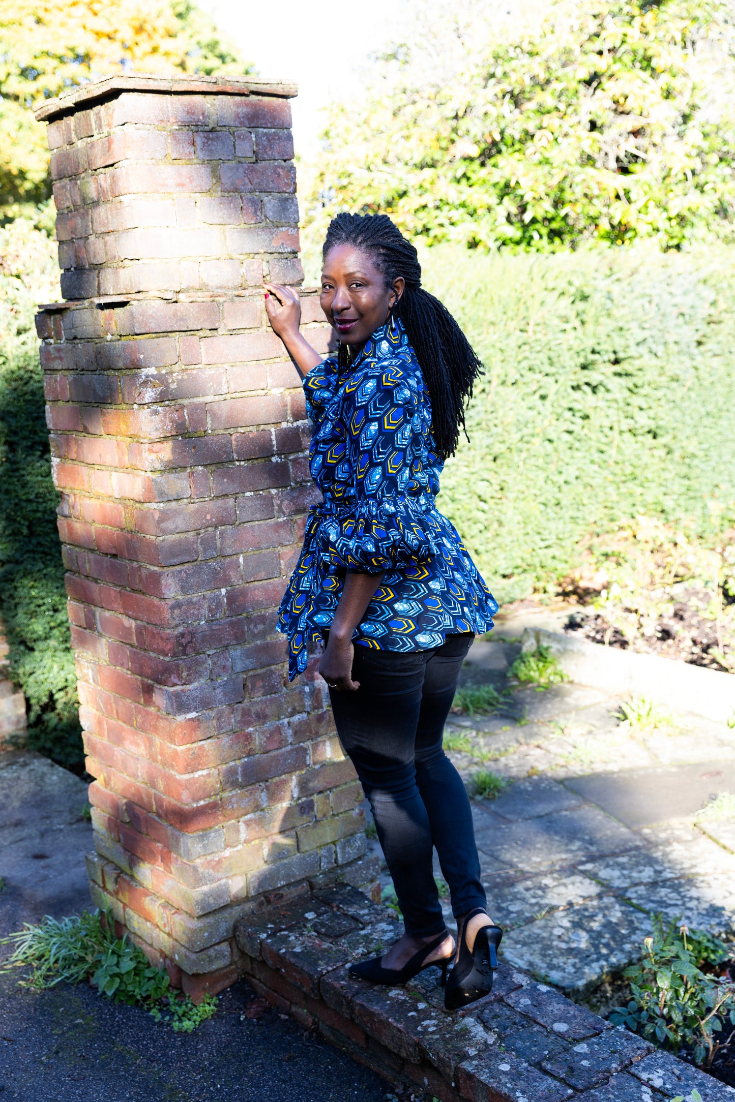 Simi African Print Wrap Top