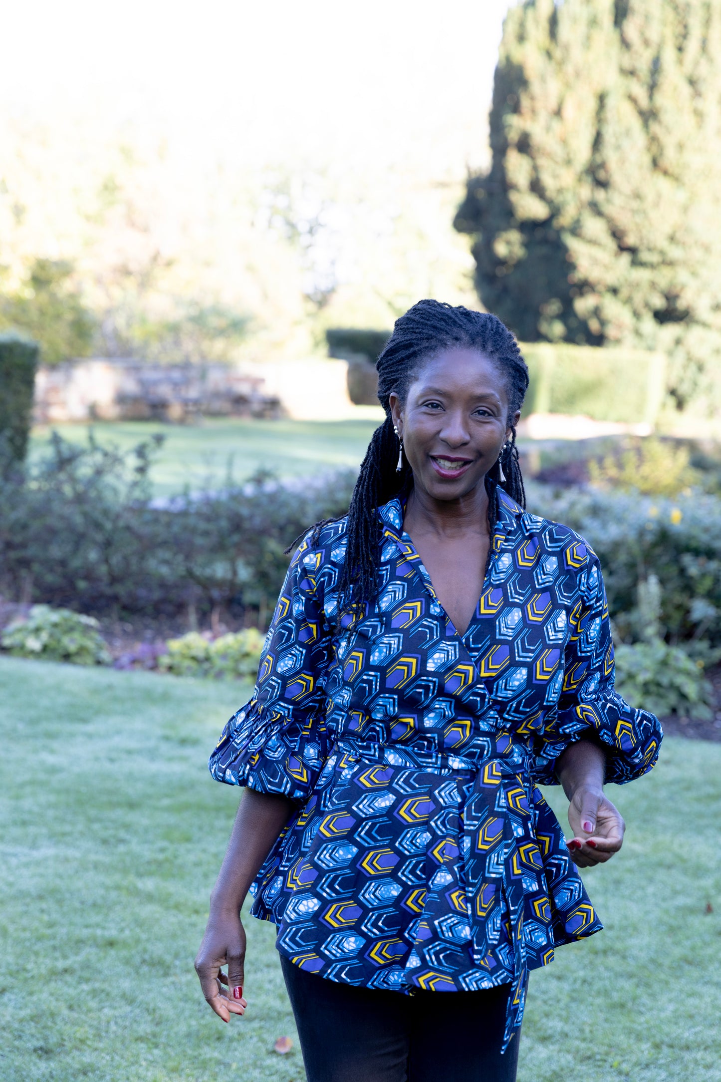 Simi African Print Wrap Top
