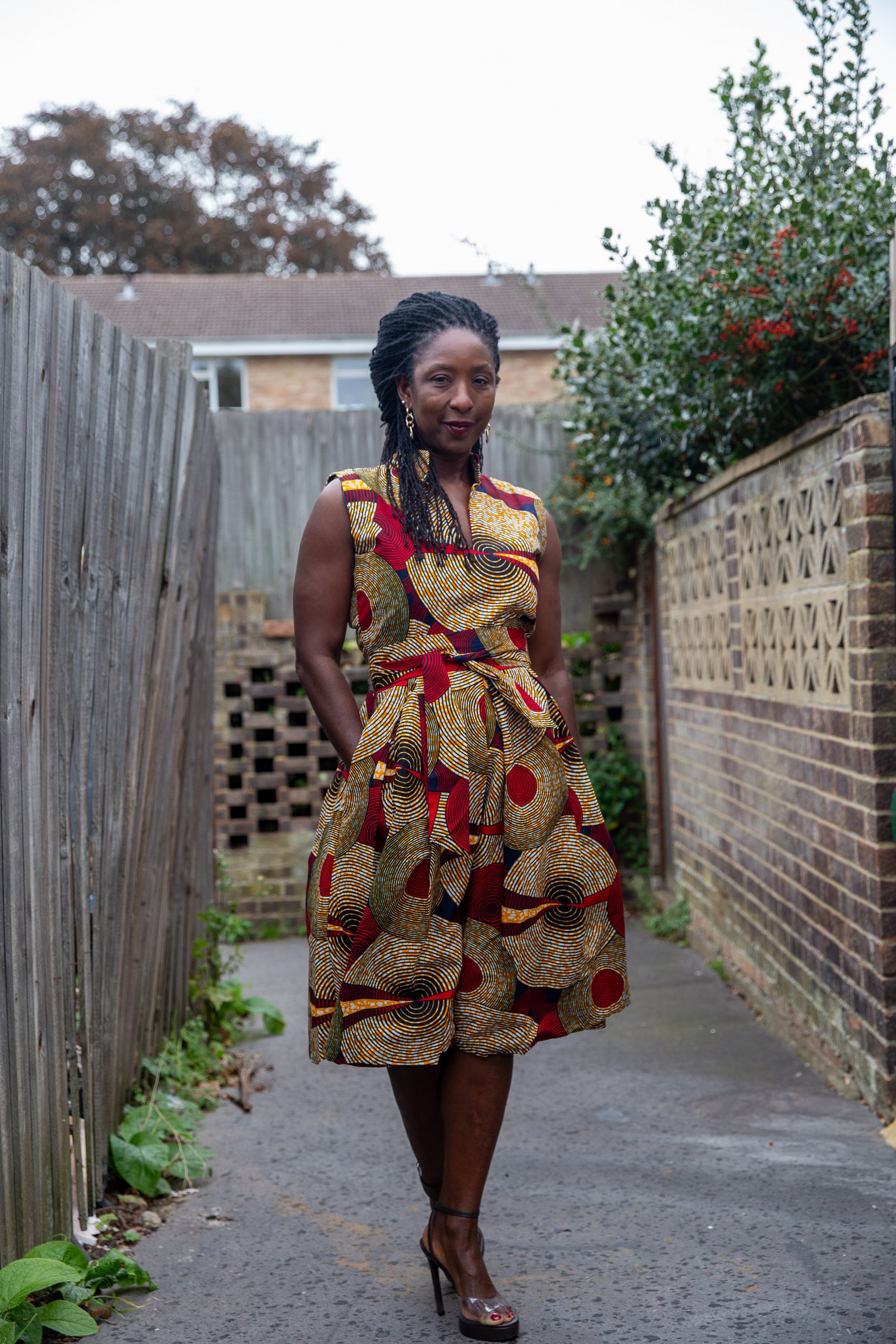 FLAKIES FASHION SHOP AFRICAN PRINT DRESS |ANKARA MIDI DRESS
