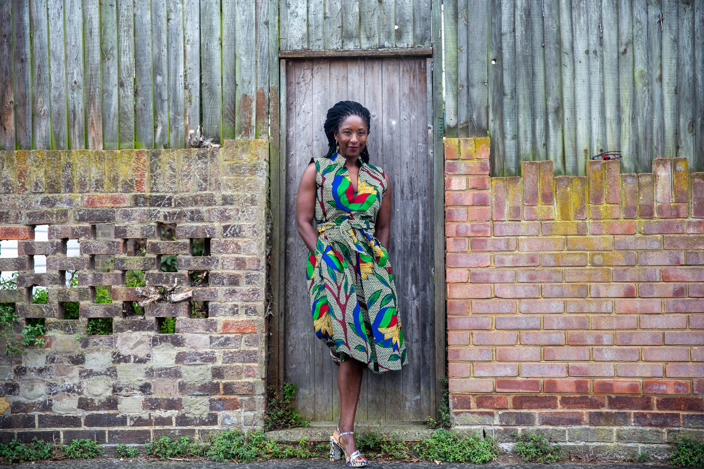 African Print Midi Sleeveless Dress -Sabrina