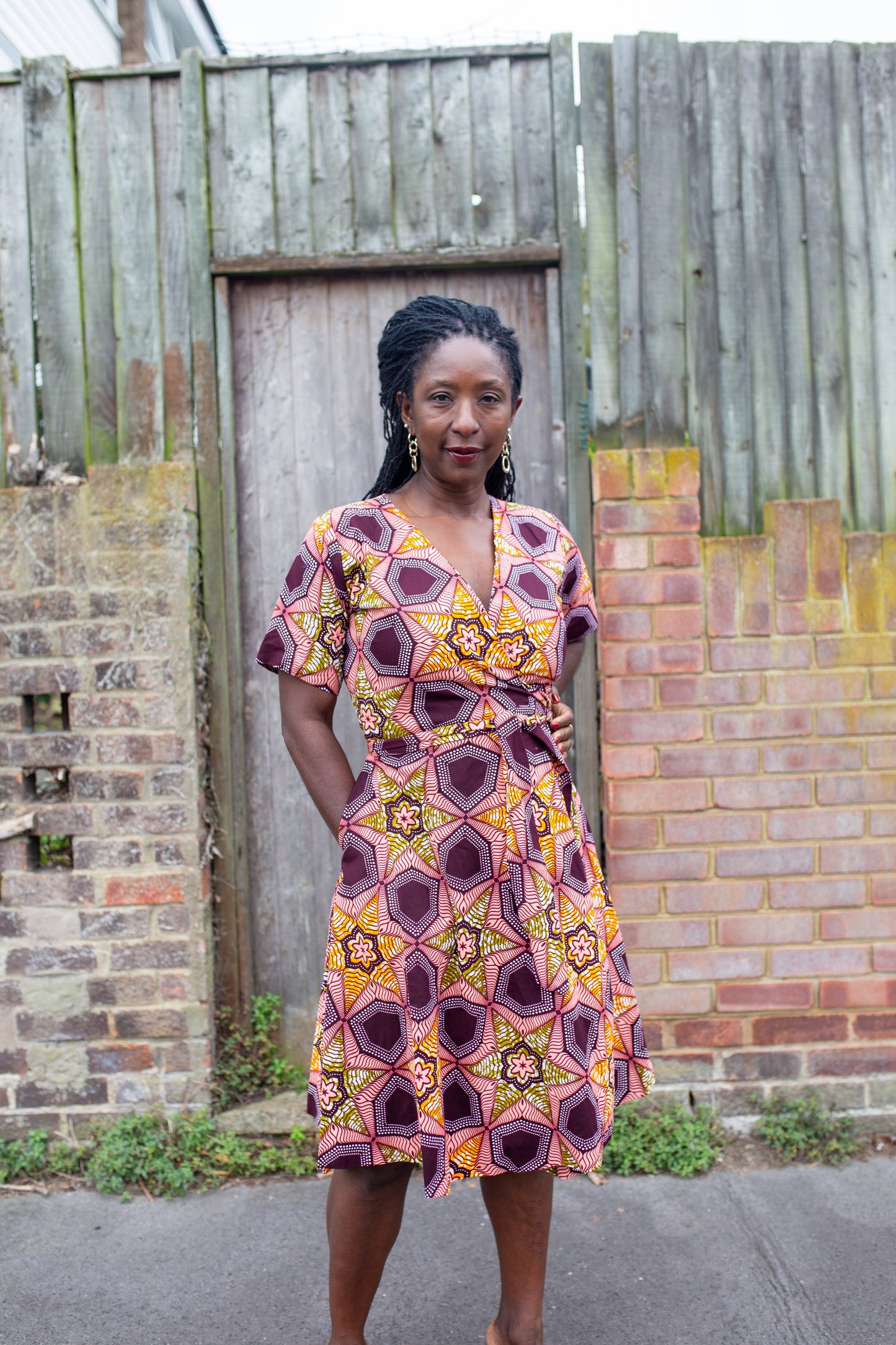 Dayo African Print Midi Wrap Dress