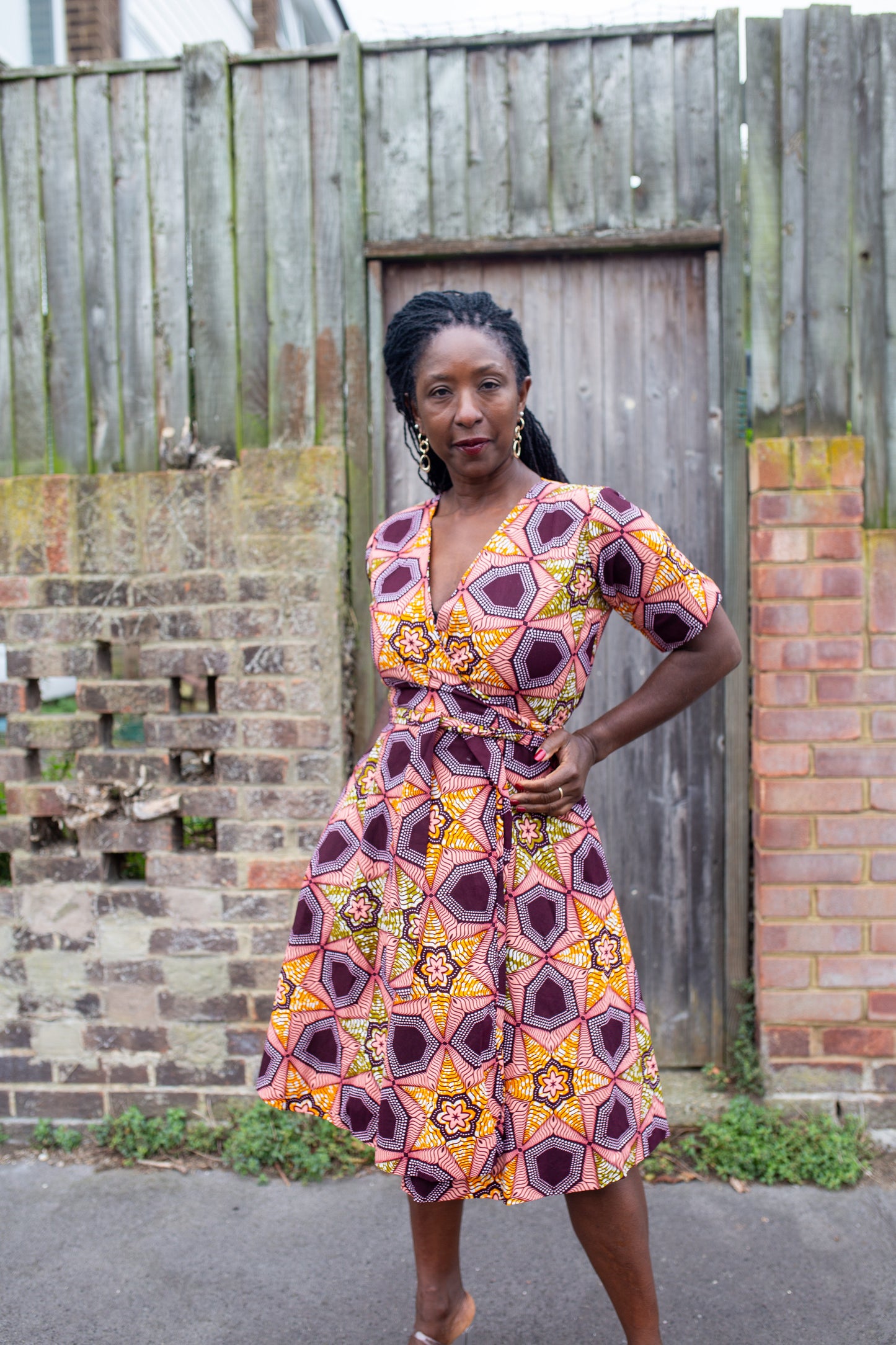 Dayo African Print Midi Wrap Dress