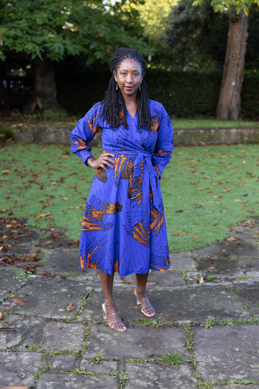 African Print Midi Wrap Dress - Nike