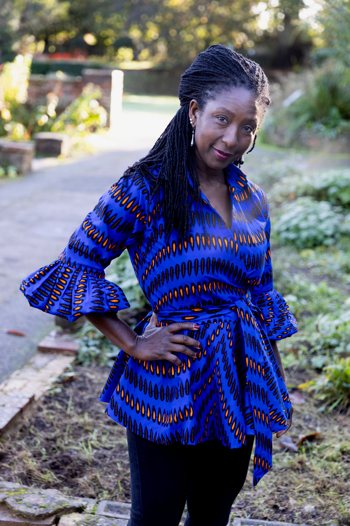 Kenya African Print Wrap Top