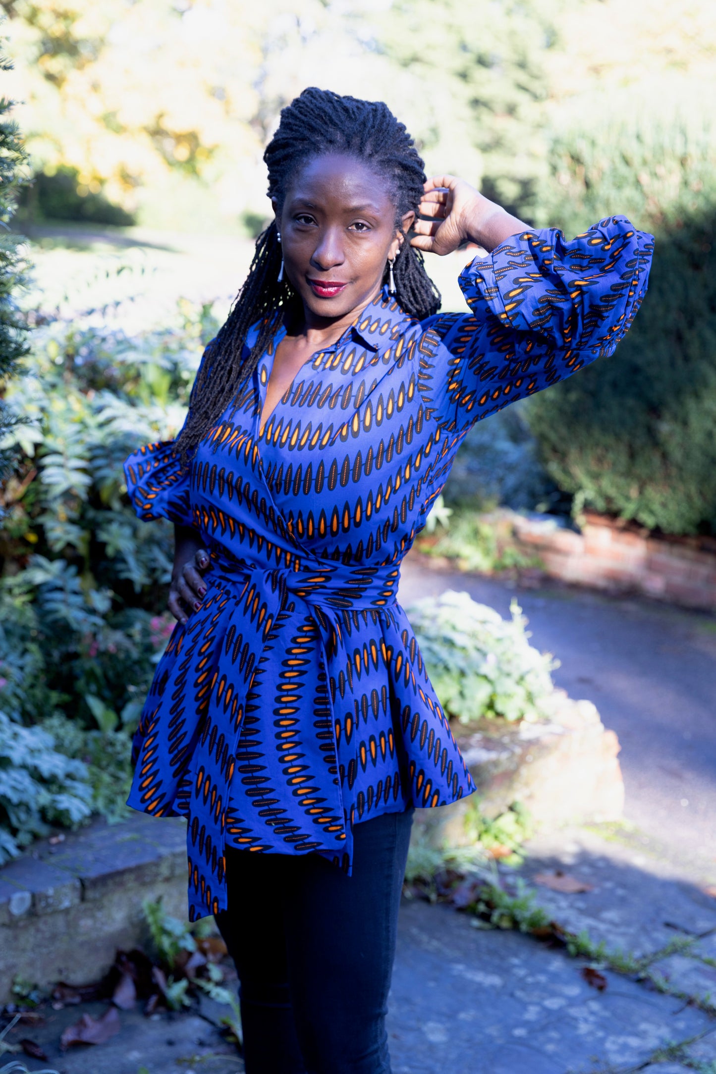 Kenya African Print Wrap Top