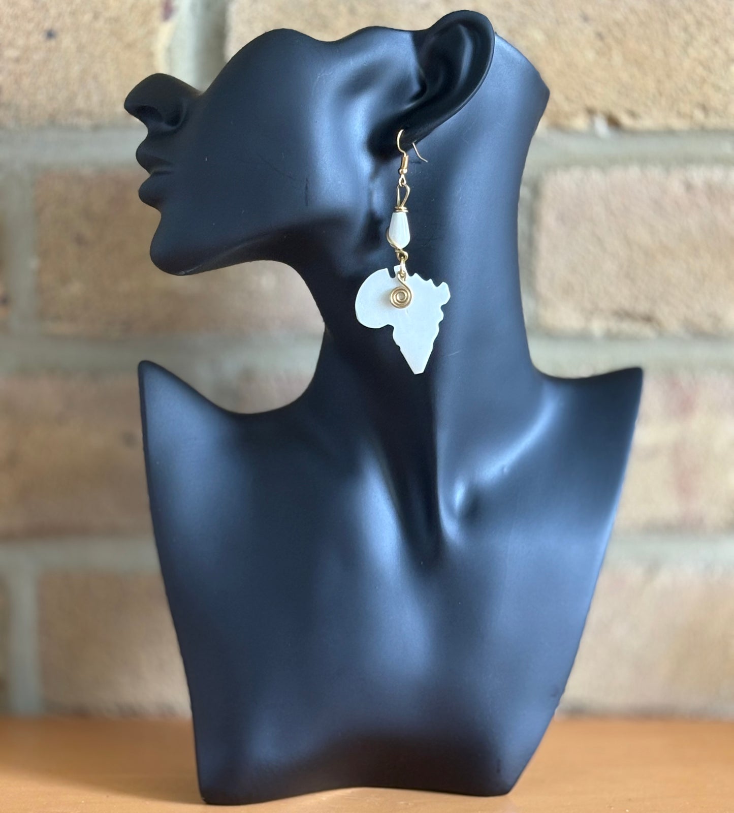 African Brass & Bone Earrings