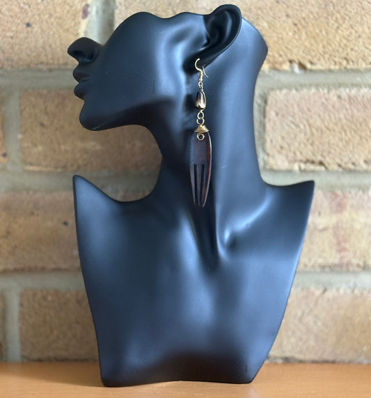 Long Afro Comb Earrings
