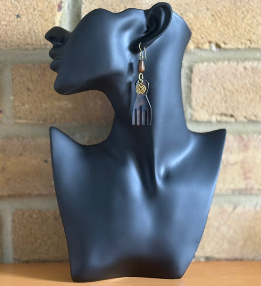 Short Afro Comb Earrings
