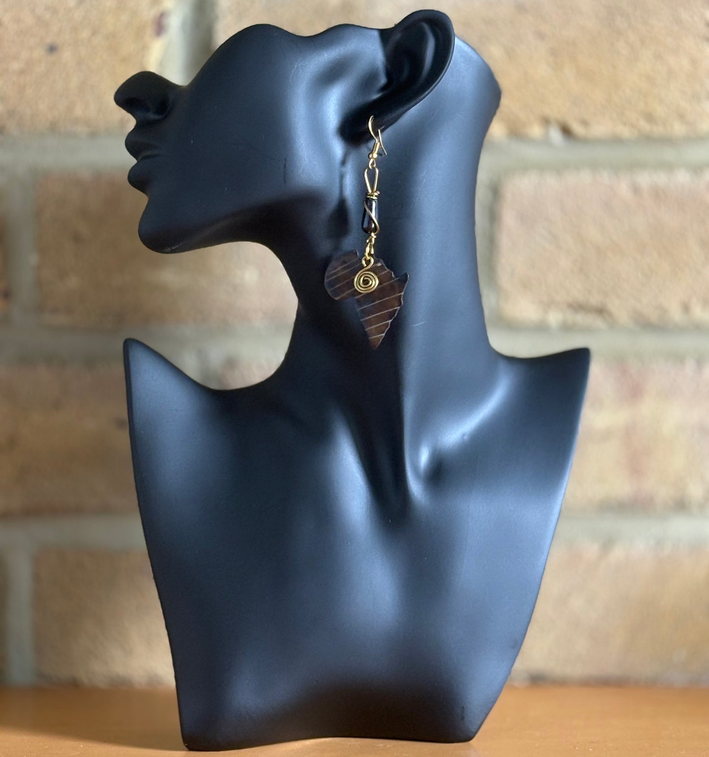 African Brass & Bone Earrings